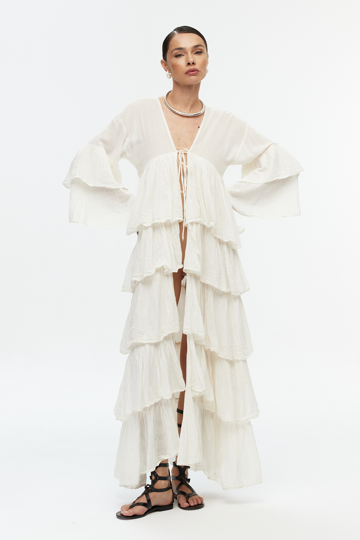 Pamuklu Kat Kat Bohem Kimono